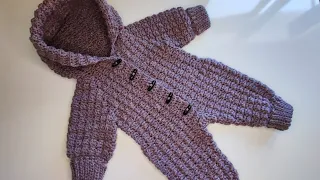 Crochet How to crochet a warm baby bodysuit onesie romper Part 1