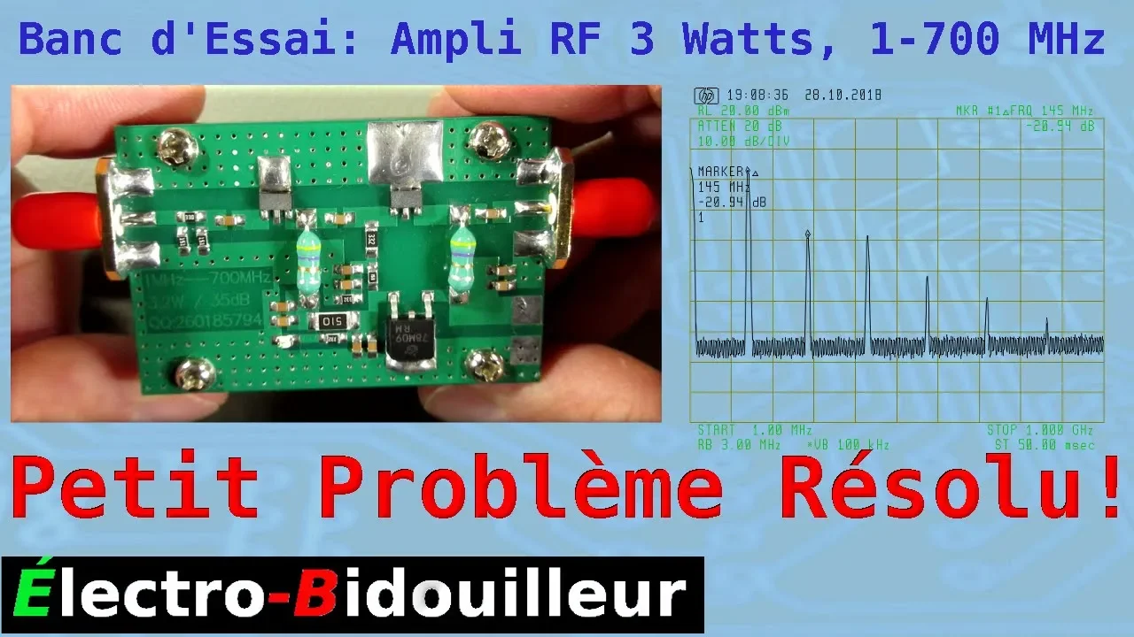 EB_#254 Banc d'Essai - Ampli RF 3W à Large Bande (1-700 MHz)