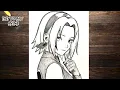 How to Draw Sakura Haruno Easy Anime Drawing Tutorial Pencil Sketch Step by Step