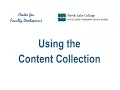 Using the Content Collection DCCCD