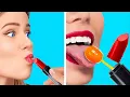CARA NGUMPETIN PERMEN DALAM MAKEUP! || Cara Lucu Menyelundupkan Makanan oleh 123 GO! GOLD