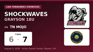 Indiana Shockwaves Grayson 18U vs TN Mojo Lisa Fernandez Showcase August 9 2026