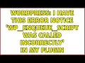 Wordpress I have this error notice wp - enqueue