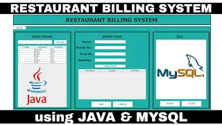 Restaurant Billing System in Java Java Swing MySQL Billing Management System Java Project