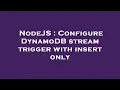 NodeJS Configure DynamoDB stream trigger with insert only