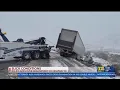 Big rig goes over embankment on Hwy 58 during icy road conditions