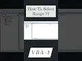 How To Select Cell In VBA