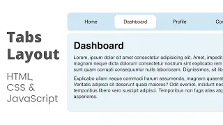 Create Minimal Tabs Layout using HTML CSS JavaScript