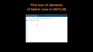 How to find sum of elements of matrix rows in MATLAB