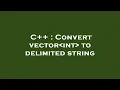C Convert vector int to delimited string