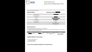 Example of ECE Document Matching Form