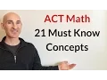 ACT Math 21 Must Know Concepts
