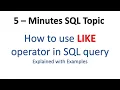How to use LIKE Operator in SQL SQL interview questions
