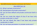 Part 16 Net c OOPS What is Private Constructor Use of Private Constructor