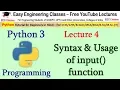 Python Tutorial - Syntax and Usage of Input Function