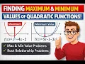 Finding the minimum or maximum value of a quadratic function by completing the squares