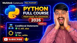 Python If Elif Else Loops for while Explained Part-3 Python Full Course 2026