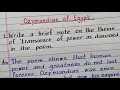 Write a brief note on the theme of transience of power as discussed in the poem Ozymandias of Egypt