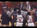 Bill Laimbeer pummels Jordan - Albeck and Chuck Daly brawl Ejections Pistons Bulls 1986 season
