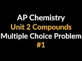 AP Chemistry Unit 2 Ionic Molecular Compounds Multiple Choice Problem Particulate Diagrams