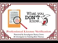 Breaking Down Professional License Verification
