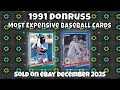 1991 Donruss Most Expensive eBay Sales Baseball Cards - December 2025
