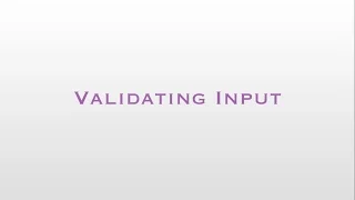 C Basics - Validating User Input