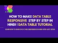 Responsive Data Table Data table Responsive not Working 100 Fixed Data Table Tutorial