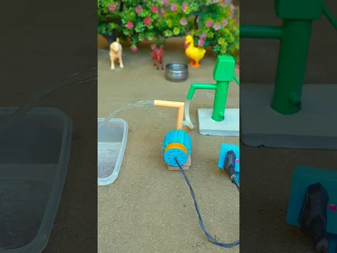 Mini hand pump project water with supply motor drinks cow and duck farm #waterpump #shorts #832