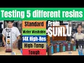 Testing 5 different resins from SUNLU Standard Water Washable 14K High-Res High-temp Tough