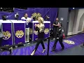 LSU Kim Mulkey makes her entrance for Arkansas