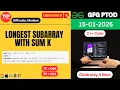 GFG PTOD 15 Jan 2025 Longest Subarray with Sum K GeeksForGeeks