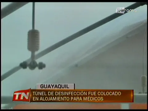 Túnel de desinfección fue colocado en alojamiento para médicos