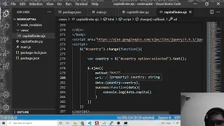 Node js Python 3 Tutorial to Find Capital of Any Country Using Spawn child - process Module