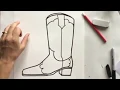 How to Draw a Cowboy Cowgirl Boot