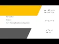 Matrices 3 of 3 Solving Simultaneous Equations - Matrix Method