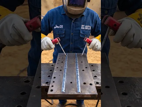 Welding with Both Hands الاسطي #elosta #welding #stickwelding