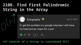 2108 Find First Palindromic String in the Array Daily LeetCode Feb 13