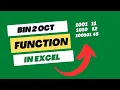 Binary to Octal Bin2oct in excel Microsoft excel