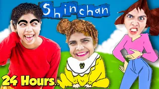 living like shinchan in real life for 24 hours funny challenge 