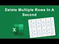 How to Delete multiple Rows In Excel same time
