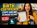 How to get a birth certificate copy online in Rhode Island