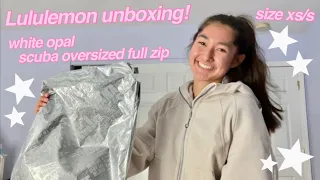 Lululemon Size White Opal Scuba Oversized Full Zip Unboxing and Review New Lulu Product