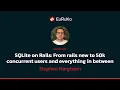 Stephen Margheim SQLite on Rails From rails new to 50k concurrent users and everything in between