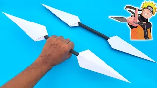 How to make paper kunai , new double sided paper kunai , naruto paper toy , how to make ninja weapon