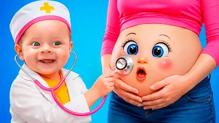كيف يتفاعل الطفل في بطن أمه؟ | مجموعة قصص أطفال عائلية