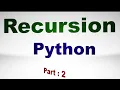 Recursion in Python Recursion Python Class 12 Recursion in python in hindi Python Recursion