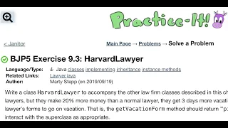 Java Practice It Exercise 9 3 HarvardLawyer classes implementing inheritance instance method