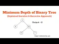 Minimum Depth of Binary Tree Iterative Recursive Approach
