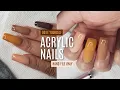 HOW TO DO ACRYLIC NAILS WITHOUT A DRILL Fall Matte with Shiny Tips NO DRILL